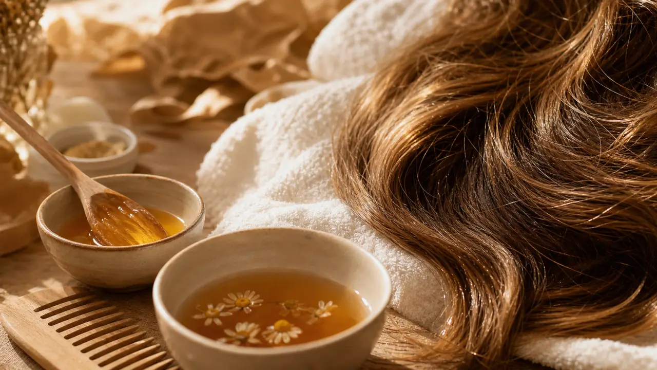 Éclaircir ses cheveux naturellement avec miel, camomille et citron : reflets miel sur cheveux châtain clair