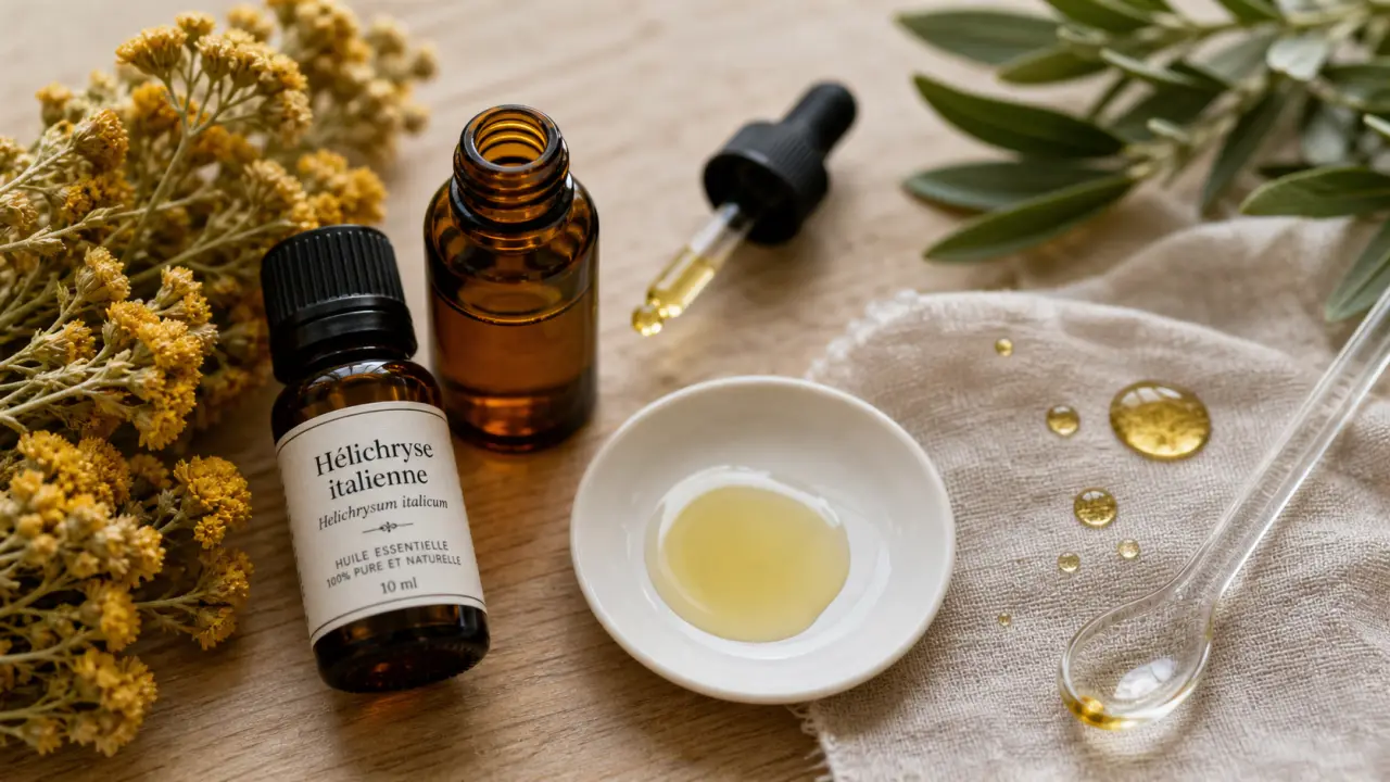 Huile essentielle immortelle utilisation pour bleus et jambes lourdes
