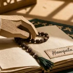 la hawla wa la quwwata illa billah : hawqala sur chapelet en bois
