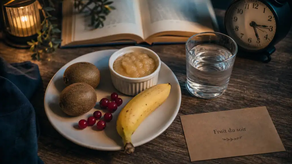 Manger des fruits le soir avant de se coucher : kiwis, banane et fruits rouges