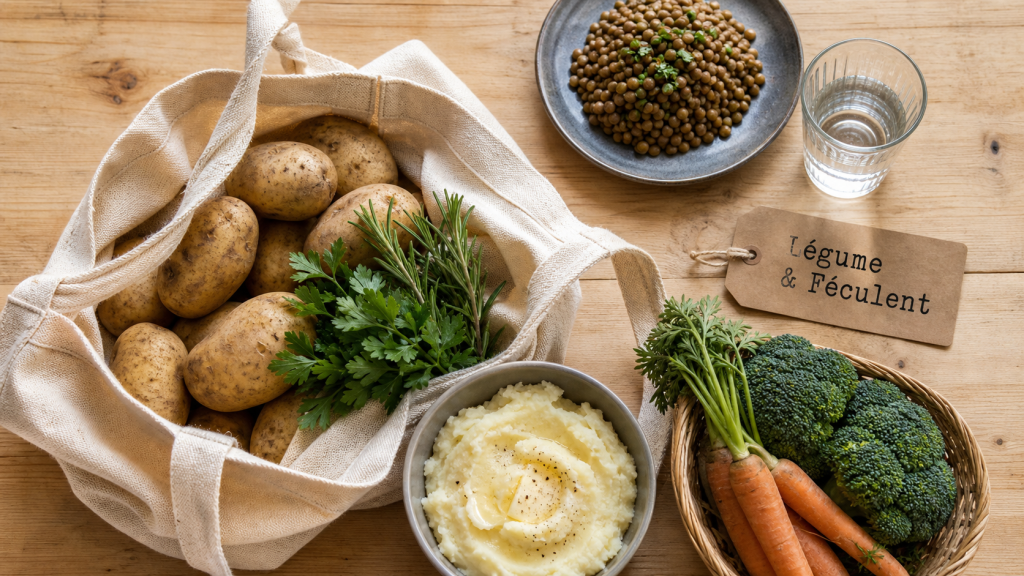 Pommes de terre, legumes ou feculent : sac et purée