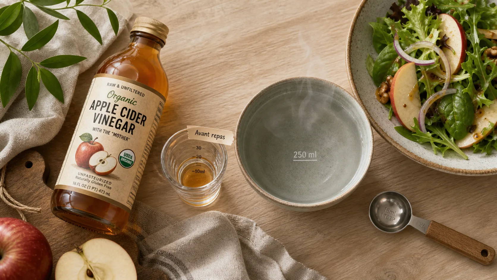 Régime et vinaigre de cidre avant repas : satiété et glycémie