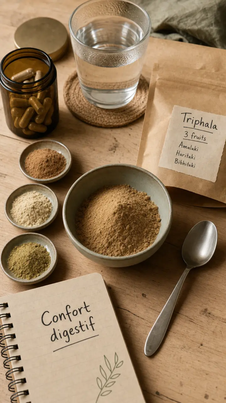 Triphala bienfaits : poudre de triphala pour la digestion