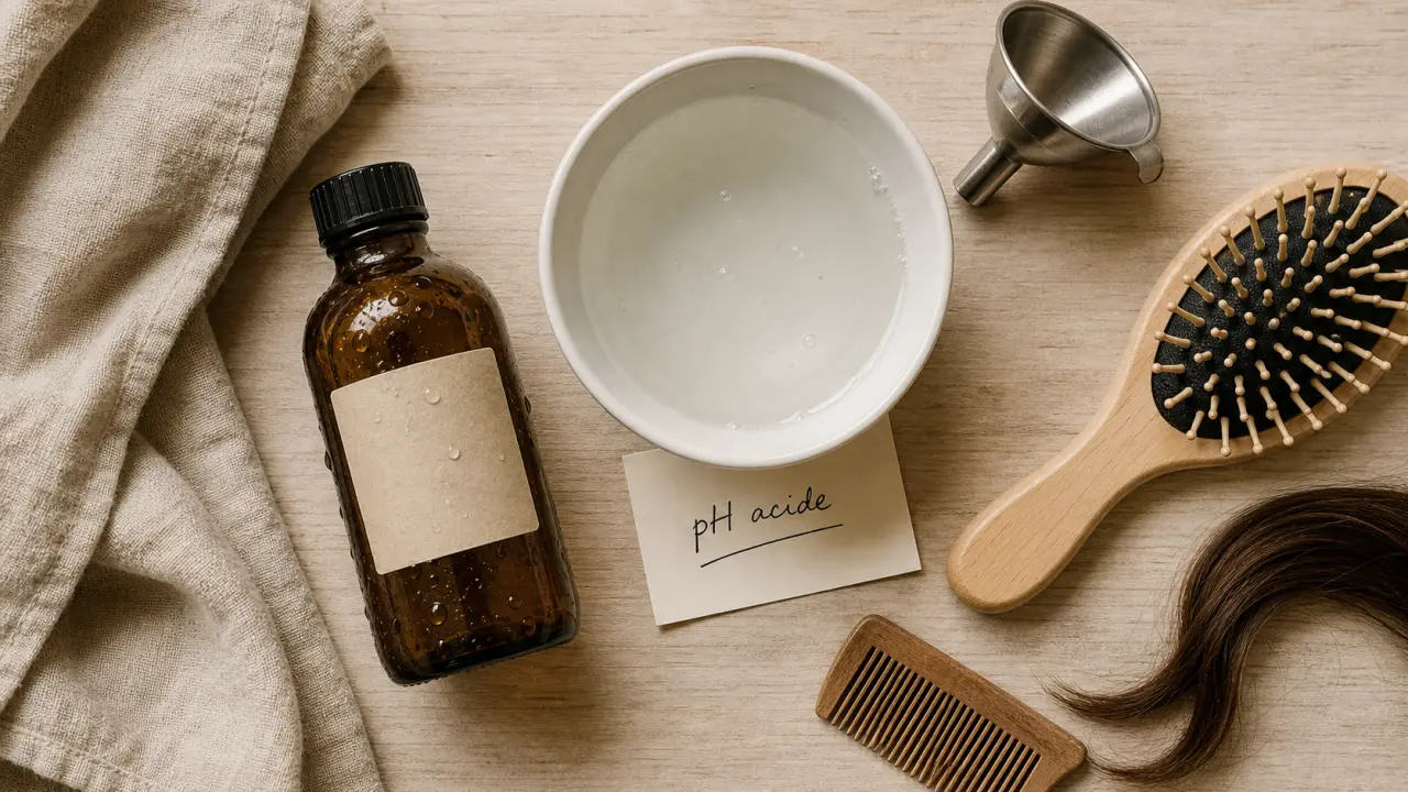 Vinaigre de cidre et cheveux : brillance, rinçage doux sans irriter