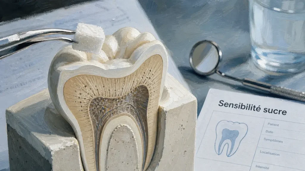 Sucre qui fait mal sans carie visible : émail, dentine et gencive en cause