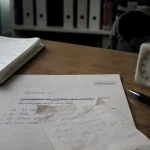 Photo bureau avec feuille et “Bilan cognitif” : dys exécutif, planification et mémoire de travail