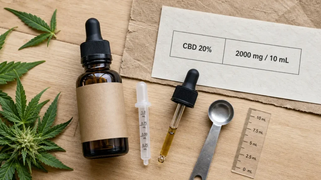 Huile CBD 20% : 2000 mg par flacon, dosage précis et spectre à choisir