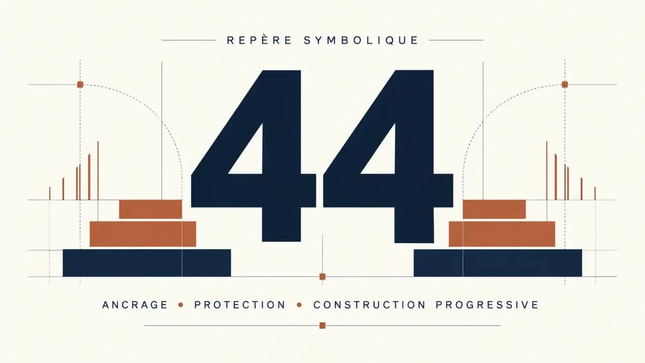 44 signification spirituelle : symbole d’ancrage, de protection et de construction durable