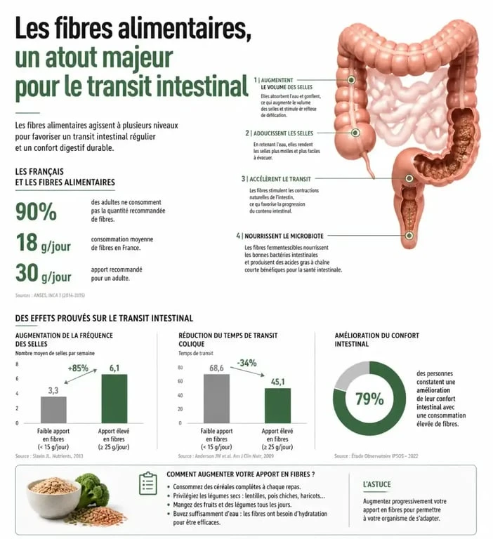 Infographie sur les bienfaits des fibres pour la detoxifiere colon