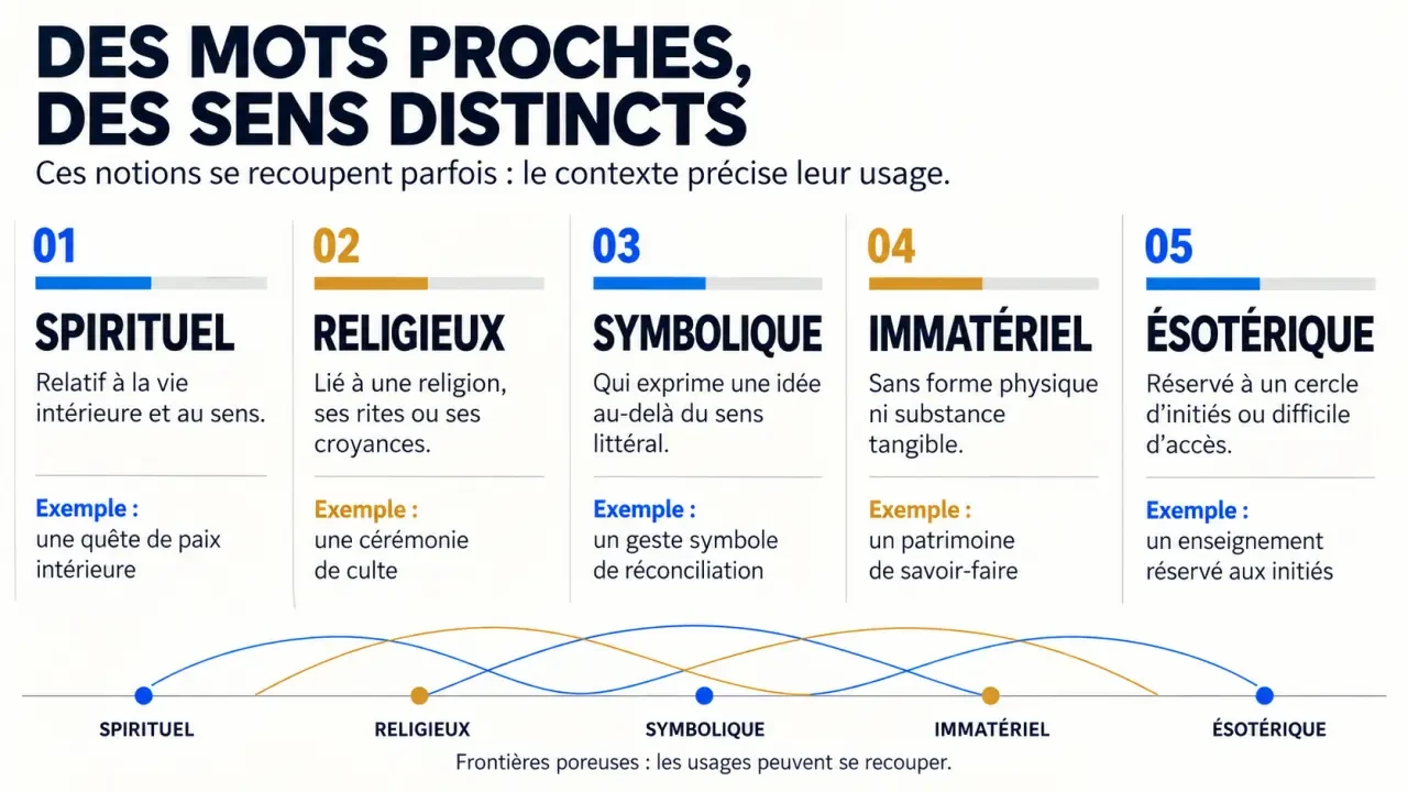 Signification spirituelle : différences entre sens spirituel, religieux, symbolique, immatériel et ésotérique